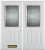 74 In. x 82 In. 1/2 Lite 2-Panel Pre-Finished White Double Steel Entry Door with Astragal and Brickmould