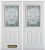 74 In. x 82 In. 1/2 Lite 2-Panel Pre-Finished White Double Steel Entry Door with Astragal and Brickmould