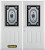 74 In. x 82 In. 1/2 Lite 2-Panel Pre-Finished White Double Steel Entry Door with Astragal and Brickmould