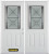 74 In. x 82 In. 1/2 Lite 2-Panel Pre-Finished White Double Steel Entry Door with Astragal and Brickmould