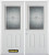 74 In. x 82 In. 1/2 Lite 2-Panel Pre-Finished White Double Steel Entry Door with Astragal and Brickmould