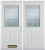 74 In. x 82 In. 1/2 Lite 2-Panel Pre-Finished White Double Steel Entry Door with Astragal and Brickmould