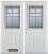 74 In. x 82 In. 1/2 Lite 2-Panel Pre-Finished White Double Steel Entry Door with Astragal and Brickmould