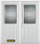 74 In. x 82 In. 1/2 Lite 2-Panel Pre-Finished White Double Steel Entry Door with Astragal and Brickmould