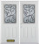 74 In. x 82 In. 1/2 Lite 2-Panel Pre-Finished White Double Steel Entry Door with Astragal and Brickmould