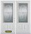 66 In. x 82 In. 3/4 Lite 2-Panel Pre-Finished White Double Steel Entry Door with Astragal and Brickmould