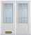 66 In. x 82 In. 3/4 Lite 2-Panel Pre-Finished White Double Steel Entry Door with Astragal and Brickmould