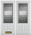 66 In. x 82 In. 3/4 Lite 2-Panel Pre-Finished White Double Steel Entry Door with Astragal and Brickmould