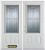 66 In. x 82 In. 3/4 Lite 2-Panel Pre-Finished White Double Steel Entry Door with Astragal and Brickmould