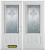 66 In. x 82 In. 3/4 Lite 2-Panel Pre-Finished White Double Steel Entry Door with Astragal and Brickmould