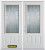 66 In. x 82 In. 3/4 Lite 2-Panel Pre-Finished White Double Steel Entry Door with Astragal and Brickmould