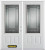 66 In. x 82 In. 3/4 Lite 2-Panel Pre-Finished White Double Steel Entry Door with Astragal and Brickmould