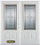 66 In. x 82 In. 3/4 Lite 2-Panel Pre-Finished White Double Steel Entry Door with Astragal and Brickmould