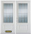 66 In. x 82 In. 3/4 Lite 2-Panel Pre-Finished White Double Steel Entry Door with Astragal and Brickmould