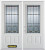 66 In. x 82 In. 3/4 Lite 2-Panel Pre-Finished White Double Steel Entry Door with Astragal and Brickmould
