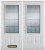 66 In. x 82 In. 3/4 Lite 2-Panel Pre-Finished White Double Steel Entry Door with Astragal and Brickmould