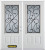 66 In. x 82 In. 3/4 Lite 2-Panel Pre-Finished White Double Steel Entry Door with Astragal and Brickmould