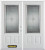 66 In. x 82 In. 3/4 Lite 2-Panel Pre-Finished White Double Steel Entry Door with Astragal and Brickmould
