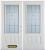 66 In. x 82 In. 3/4 Lite 2-Panel Pre-Finished White Double Steel Entry Door with Astragal and Brickmould