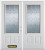 66 In. x 82 In. 3/4 Lite 2-Panel Pre-Finished White Double Steel Entry Door with Astragal and Brickmould