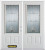 66 In. x 82 In. 3/4 Lite 2-Panel Pre-Finished White Double Steel Entry Door with Astragal and Brickmould