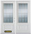 66 In. x 82 In. 3/4 Lite 2-Panel Pre-Finished White Double Steel Entry Door with Astragal and Brickmould