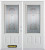 66 In. x 82 In. 3/4 Lite 2-Panel Pre-Finished White Double Steel Entry Door with Astragal and Brickmould