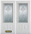 66 In. x 82 In. 3/4 Lite 2-Panel Pre-Finished White Double Steel Entry Door with Astragal and Brickmould