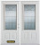 66 In. x 82 In. 3/4 Lite 2-Panel Pre-Finished White Double Steel Entry Door with Astragal and Brickmould