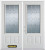 66 In. x 82 In. 3/4 Lite 2-Panel Pre-Finished White Double Steel Entry Door with Astragal and Brickmould