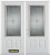 66 In. x 82 In. 3/4 Lite 2-Panel Pre-Finished White Double Steel Entry Door with Astragal and Brickmould