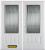 66 In. x 82 In. 3/4 Lite 2-Panel Pre-Finished White Double Steel Entry Door with Astragal and Brickmould
