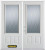 66 In. x 82 In. 3/4 Lite 2-Panel Pre-Finished White Double Steel Entry Door with Astragal and Brickmould