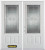 66 In. x 82 In. 3/4 Lite 2-Panel Pre-Finished White Double Steel Entry Door with Astragal and Brickmould