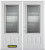 66 In. x 82 In. 3/4 Lite 2-Panel Pre-Finished White Double Steel Entry Door with Astragal and Brickmould