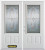 66 In. x 82 In. 3/4 Lite 2-Panel Pre-Finished White Double Steel Entry Door with Astragal and Brickmould