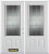 66 In. x 82 In. 3/4 Lite 2-Panel Pre-Finished White Double Steel Entry Door with Astragal and Brickmould