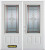 66 In. x 82 In. 3/4 Lite 2-Panel Pre-Finished White Double Steel Entry Door with Astragal and Brickmould