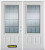 66 In. x 82 In. 3/4 Lite 2-Panel Pre-Finished White Double Steel Entry Door with Astragal and Brickmould