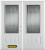 66 In. x 82 In. 3/4 Lite 2-Panel Pre-Finished White Double Steel Entry Door with Astragal and Brickmould