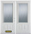 66 In. x 82 In. 3/4 Lite 2-Panel Pre-Finished White Double Steel Entry Door with Astragal and Brickmould