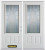 66 In. x 82 In. 3/4 Lite 2-Panel Pre-Finished White Double Steel Entry Door with Astragal and Brickmould