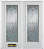 66 In. x 82 In. Full Lite Pre-Finished White Double Steel Entry Door with Astragal and Brickmould
