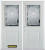 74 In. x 82 In. 1/2 Lite 1-Panel Pre-Finished White Double Steel Entry Door with Astragal and Brickmould