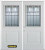 74 In. x 82 In. 1/2 Lite 1-Panel Pre-Finished White Double Steel Entry Door with Astragal and Brickmould