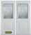 74 In. x 82 In. 1/2 Lite 1-Panel Pre-Finished White Double Steel Entry Door with Astragal and Brickmould