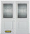 74 In. x 82 In. 1/2 Lite 1-Panel Pre-Finished White Double Steel Entry Door with Astragal and Brickmould