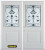 74 In. x 82 In. 1/2 Lite 1-Panel Pre-Finished White Double Steel Entry Door with Astragal and Brickmould