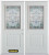 74 In. x 82 In. 1/2 Lite 1-Panel Pre-Finished White Double Steel Entry Door with Astragal and Brickmould