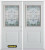 74 In. x 82 In. 1/2 Lite 1-Panel Pre-Finished White Double Steel Entry Door with Astragal and Brickmould